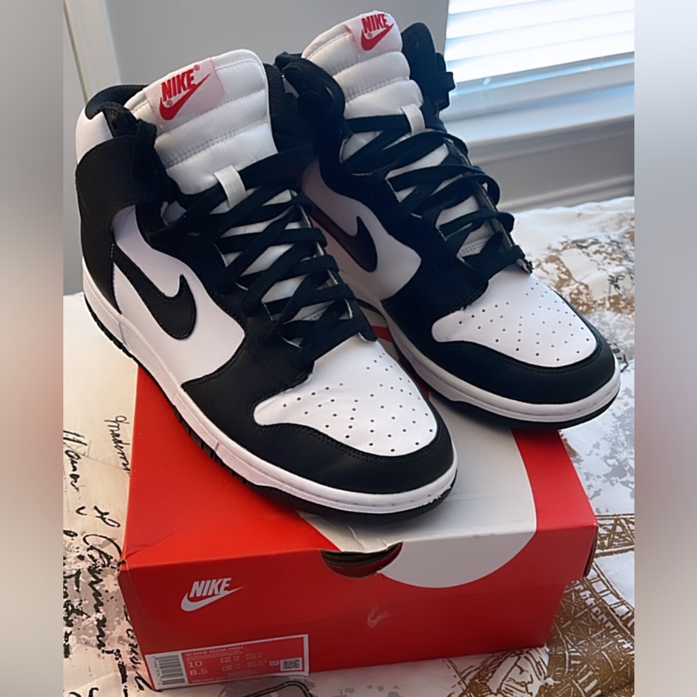 Panda Dunks! Nike Dunk High Black/White - WOMENS-Sz 10/8.5-Men. Worn Once w/Box!